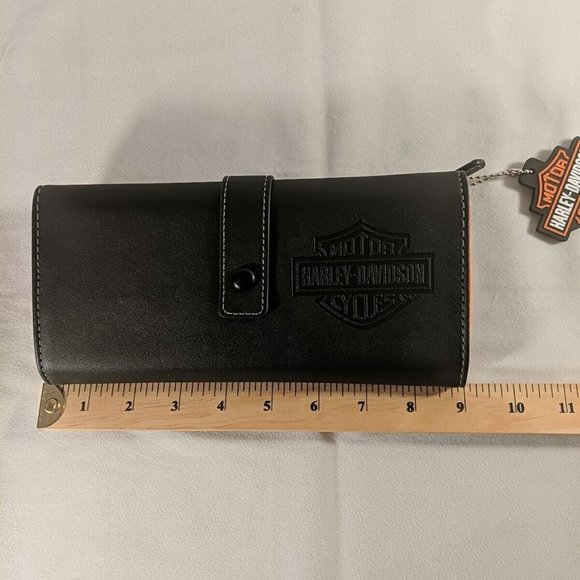 Harley-Davidson Embossed Bar and Shield Tri-fold Organizer Wallet Travel Tech - Picture 12 of 12